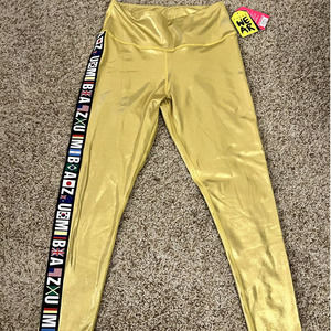 Zumba World Gold Metallic Pants- Size Large